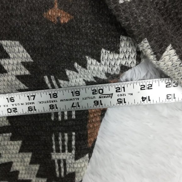 EyeShadow Womens Cardigan Aztec Open Front Multicolor Long Sleeve Medium - Picture 8 of 10